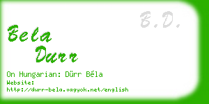 bela durr business card
